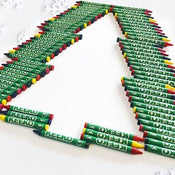 xmas tree made from crayons