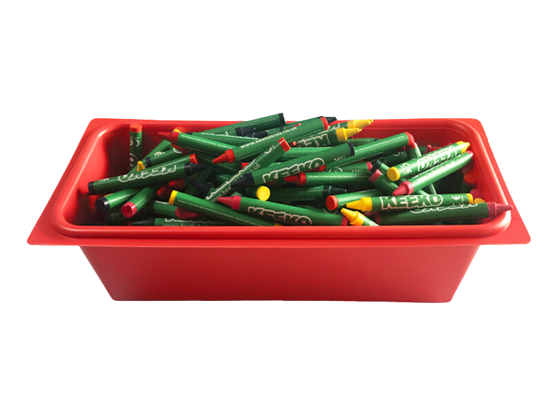 tray of colourful crayons