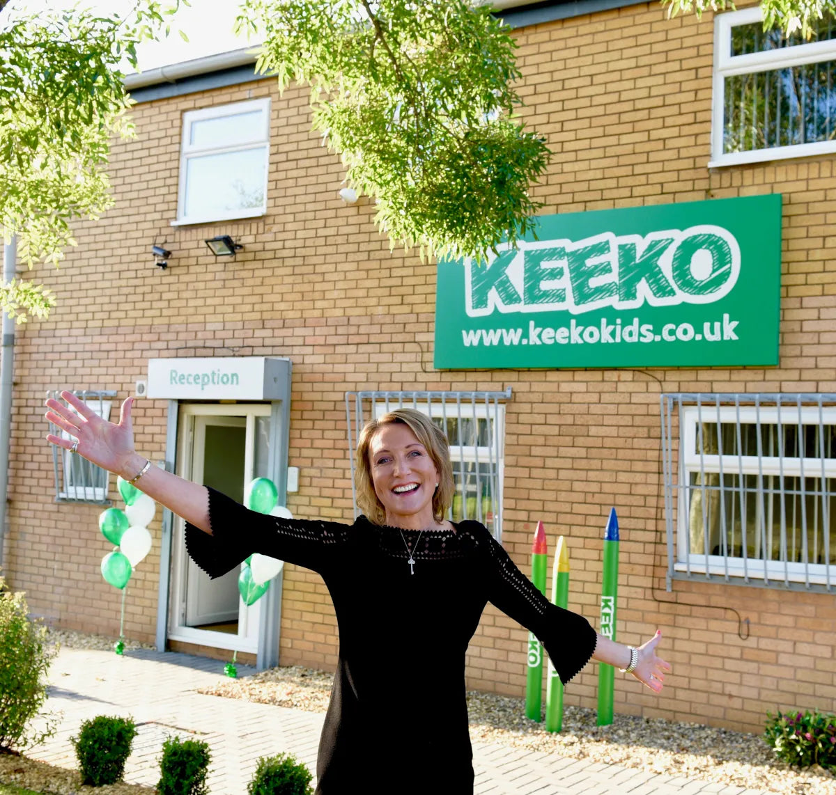 Sarah outside the Keeko offices
