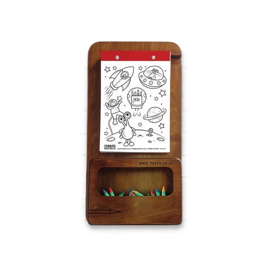 Small Wooden Colouring Board, Walnut Finish